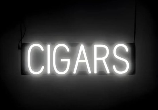 CIGARS - Lichtreclame Neon LED bord verlicht | SpellBrite | 57 x 16 cm | 6 Dimstanden - 8 Lichtanimaties | Reclamebord neon verlichting