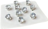 Pin Broche Steek Pin Knopen Strass Diamant Set 10 stuks 0.8 cm / 0.8 cm / Zilver