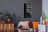 Muurstickers - Sticker Folie - Dieren - Zebra - Zwart - Wit - 40x80 cm - Plakfolie - Muurstickers Kinderkamer - Zelfklevend Behang - Zelfklevend behangpapier - Stickerfolie