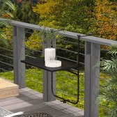 Balkontisch zum Einhängen, klappbar Hängetisch, 3-fach höhenverstellbar Balkonhängetisch, bis 15 kg belastbar, für Garten, Metall, 62 x 60 cm, Schwarz