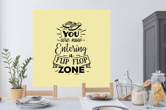 Stickers muraux - Été - Proverbes - Jaune - 120x120 cm - Feuille adhésive XXL