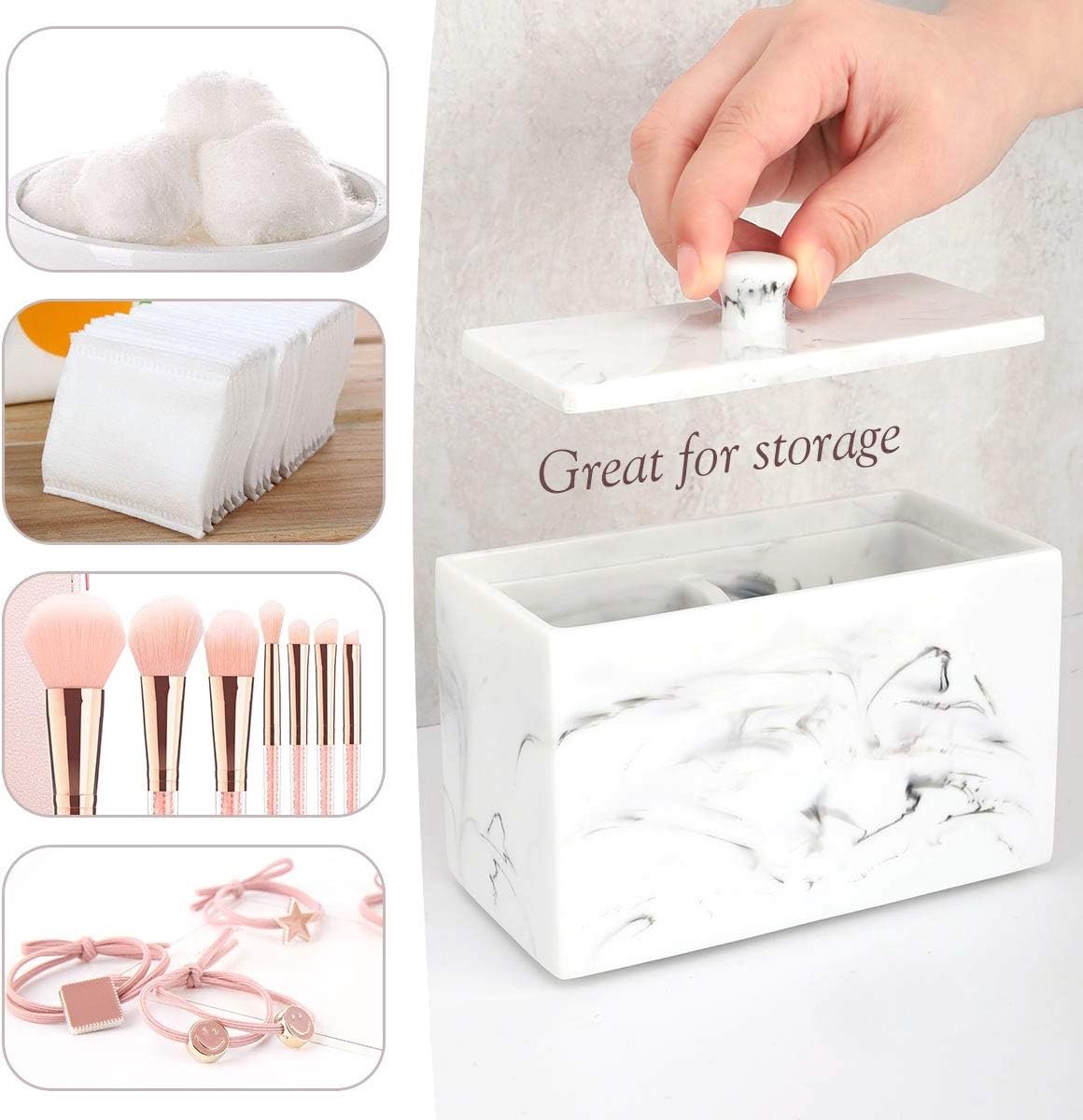 3 Boîtes Rangement Coton-Tige Collazoey - Distributeur Hygiénique Acrylique Transparent