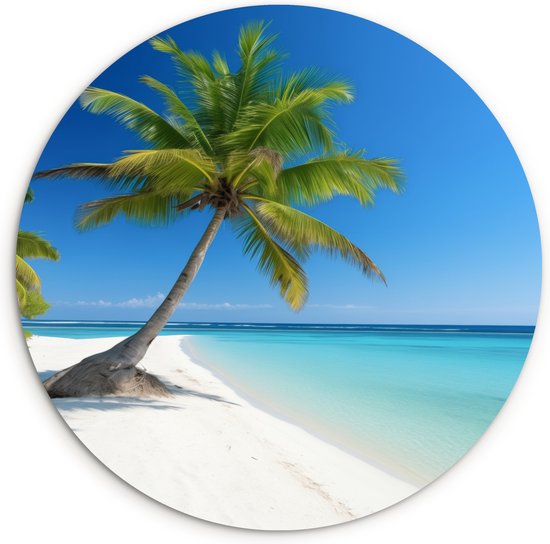 WallCircle - Cercle mural ⌀ 140 - Plage - Palmier - Tropical - Mer - Tableaux ronds salon - Plaque murale ronde - Cercle de Décoration murale - Décoration de chambre à l'intérieur - Cercle Décoration murale - Accessoires de maison
