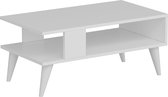 In And OutdoorMatch Stijlvolle Salontafel Kendra - 40x90x45 cm - Wit - Hout - Spaanplaat - Modern Design