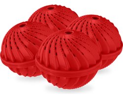 wasbol set van 4 - voor wasmachines - tot 90°C - huidvriendelijk - rood
