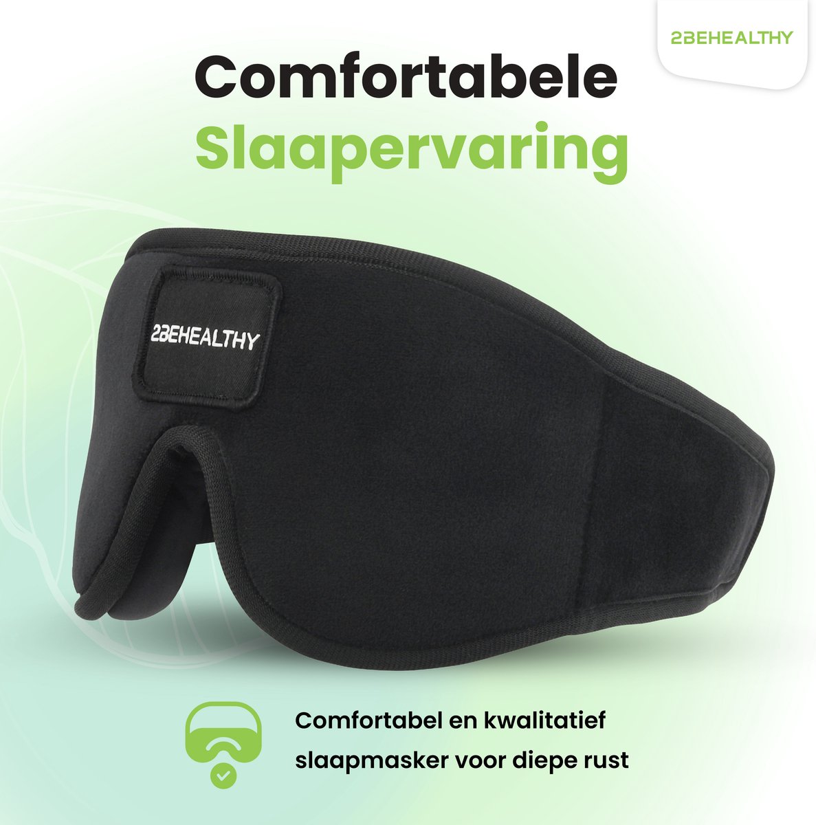 2BEHEALTHY Slaapmasker - 100% Verduisterend - Met Opbergzakje - Oogmasker - Slaap Masker - Slaapmasker Mannen - Slaapmasker Vrouwen - Eye Mask - Sleeping Mask — afbeelding 3