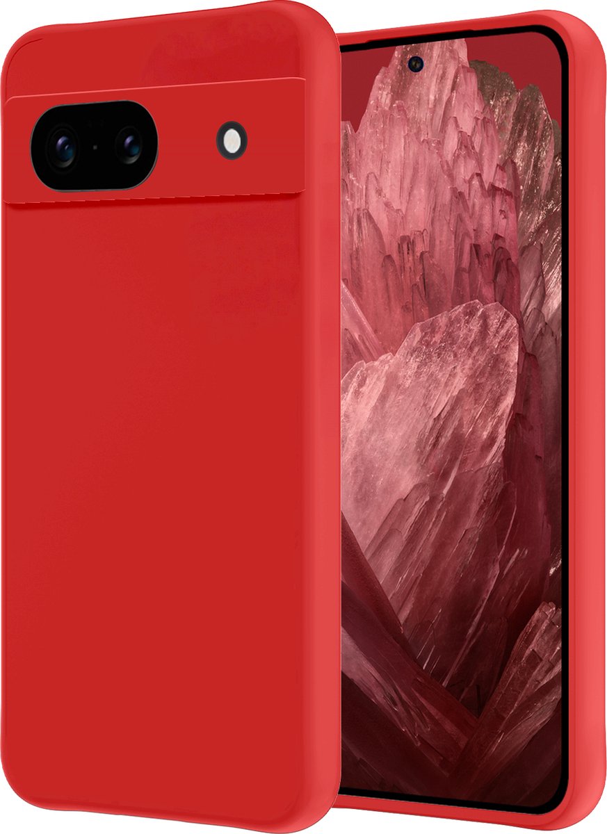 Hoesje - Geschikt voor Google Pixel 8a - Sterk & Shockproof - Hoes Cover - Siliconen Case - Rood