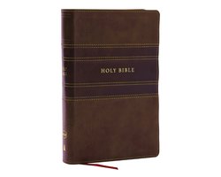 NKJV Personal Size Large Print Bible with 43,000 Cross References, Brown Leathersoft, Red Letter, Comfort Print (Thumb Indexed)