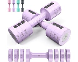 Verstelbare halters handgewichten set: 1 paar 2 4 6 8 45 kg snel aanpassen halter gewicht 6 in 1 gratis gewichten halters voor vrouwen en mannen - thuis workout oefening krachttraining dumbbell set