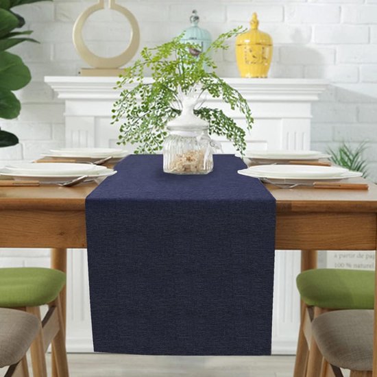 Smiry Tafelloper met linnenlook, lotuseffect 40 x 240 cm, afwasbaar, waterafstotend, modern, decoratie voor keuken, feestjes, lichtgrijs