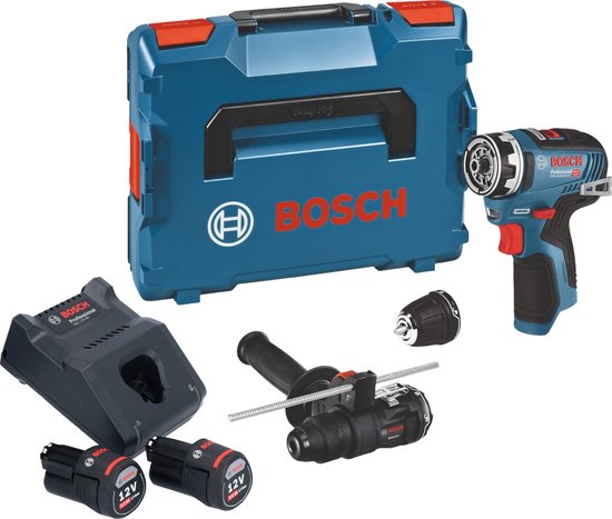 Bosch Professional GSR 12V-35 FC Accu Schroefboormachine FlexiClick 12V 3.0Ah + 2x Hulpstukken in L-Boxx - 06019H3009