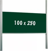 Krijtbord PRO Duffy - In hoogte verstelbaar - Enkelzijdig bord - Schoolbord - Eenvoudige montage - Emaille staal - Groen - 100x250cm