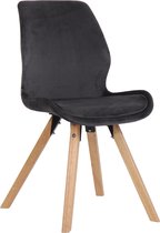 In And OutdoorMatch stoel Harriet Larrie - Grijs - Eetkamerstoel - Fluweel en beukenhout - Hoge kwaliteit bekleding - Decoratieve stoel - Stijlvolle eetkamerstoel - Moderne look