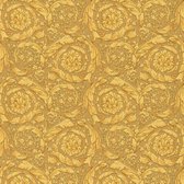 Exclusief luxe behang Profhome 935833-GU vliesbehang gestructureerd met bloemmotief glimmend goud 7,035 m2