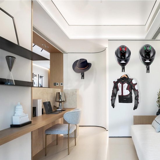 Helmhouder voor aan de muur, motorfiets, garderobe, motorhelm-houder muur, helmhouder