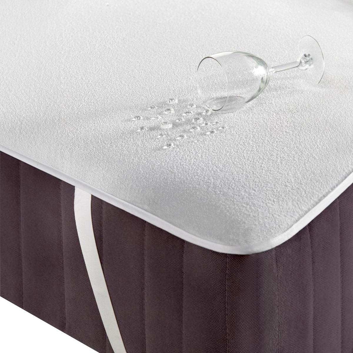 Matrasbeschermer, matrasbeschermer, molton overtrek, matrastopper, waterdicht en ademend, complete bescherming, elastisch (polyester, 90x200 cm)