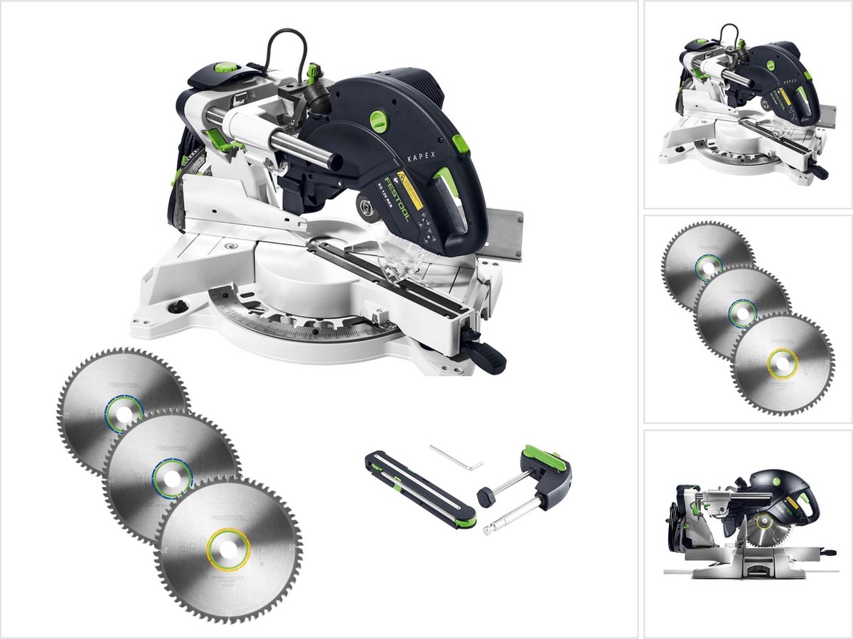 Festool KS 120 REB afkortzaag KAPEX 1600W 260mm ( 575302 ) + 3x cirkelzaagblad