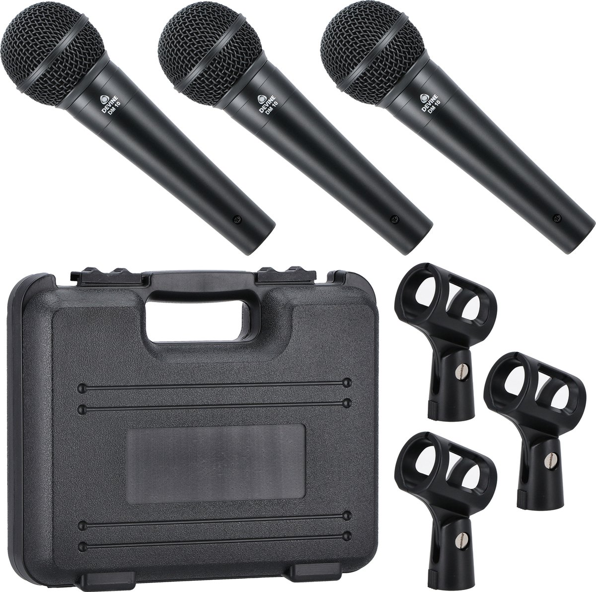 Devine DM 10 kit dynamische microfoon (set van 3)