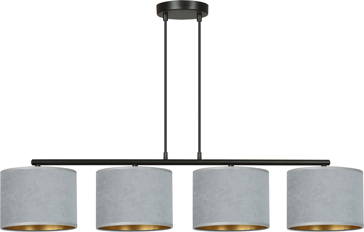 Emibig Bornholm mooie brede hanglamp grijs rond 4x E27 - Perfect voor sfeervolle verlichting