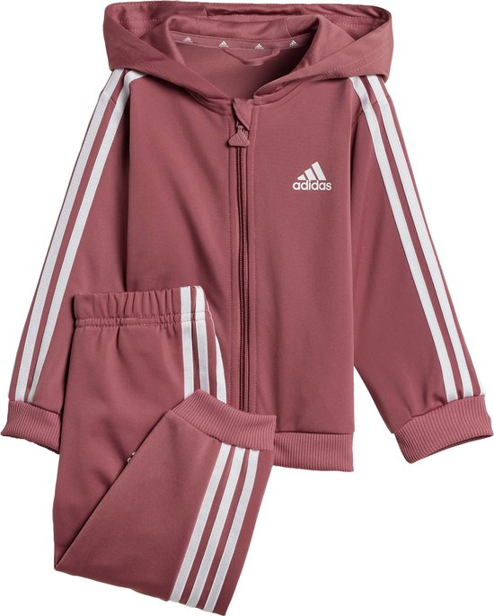 Adidas Sportswear Essentials Shiny Trainingspak met Capuchon - Kinderen - Rood