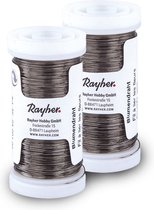 Fil floral ou fil de fer Rayher - 2x - noir - 0,35 mm d'épaisseur - 100 mètres de cordon - fil métallique - matériel de reliure