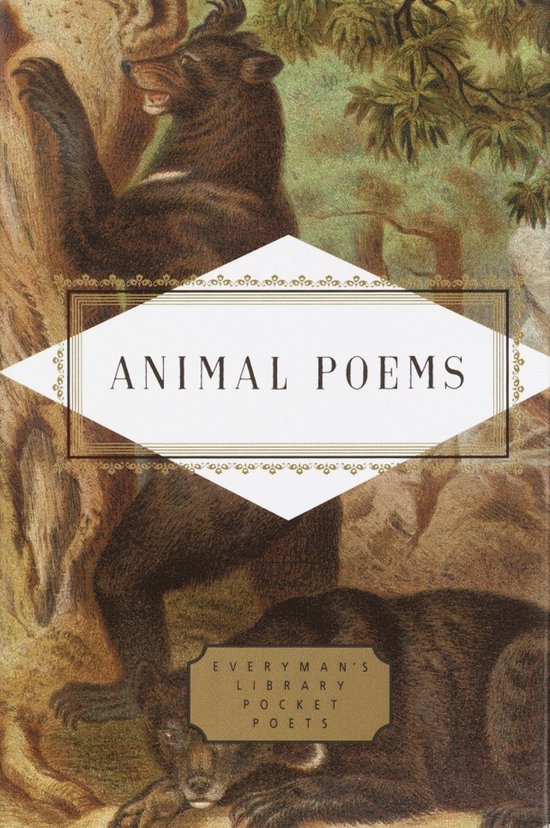 Boek met de titel Animal Poems. Illustraties van beren, een boom en bladeren.