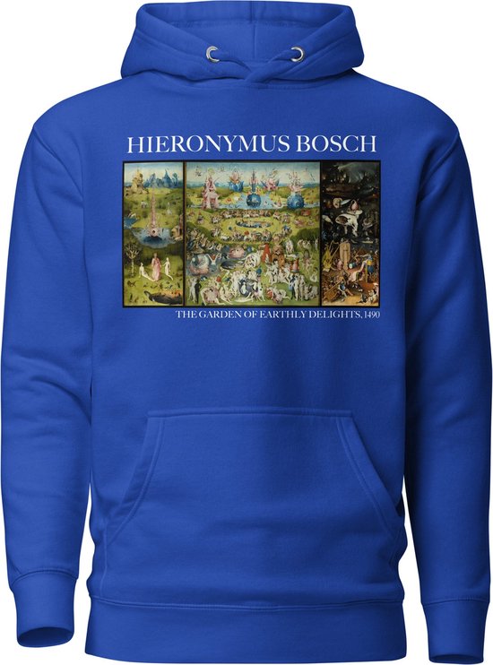 Hieronymus Bosch 'De Tuin der Lusten' ("The Garden of Earthly Delights") Beroemd Schilderij Hoodie | Unisex Premium Kunst Hoodie | Team Royal | M