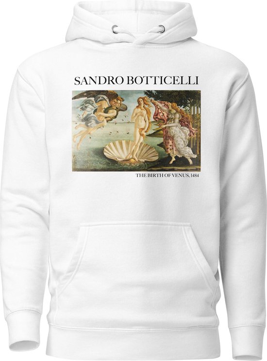 Sandro Botticelli 'De Geboorte van Venus' ("The Birth of Venus") Beroemd Schilderij Hoodie | Unisex Premium Kunst Hoodie | Wit | L