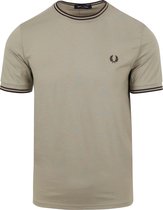 Fred Perry - T-Shirt M1588 Greige U84 - Heren - Maat L - Modern-fit