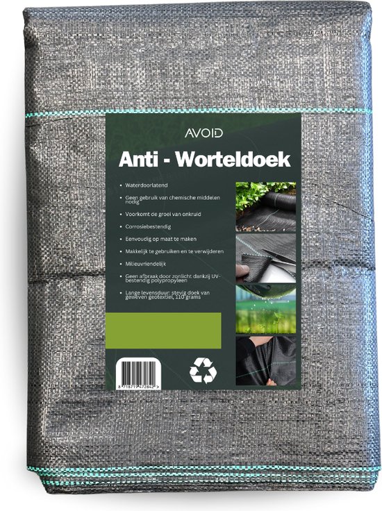 Avoid - Worteldoek - 1x5m - Gronddoek - Grondzeil - Onkruid – Kweektafel - 110 gram