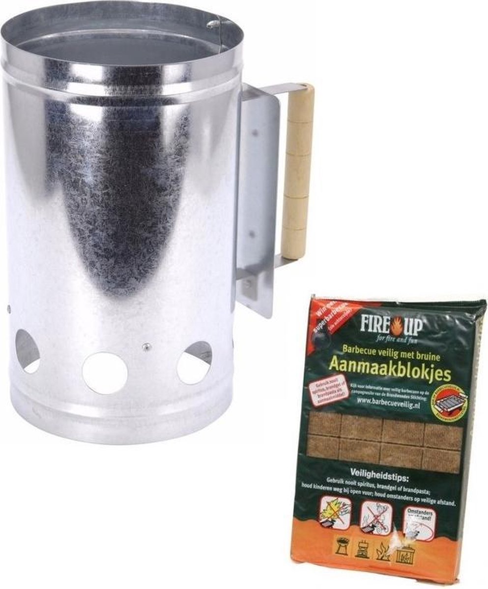 | Barbecue starter inclusief bbq aanmaakblokjes 28 Briketten starter inclusief bbq aanmaakblokjes 28 stuks