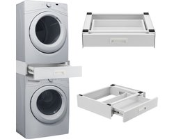 Stapelkit Buxton met lade universeel tussenstuk 15x60x54 cm wit [en.casa]