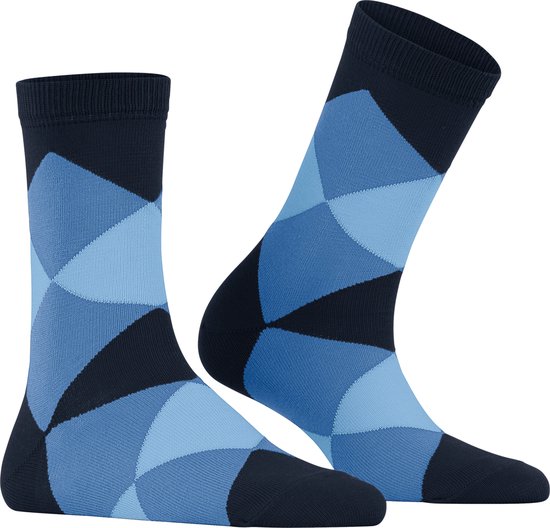 Burlington Bonnie gedessineerd katoen sokken dames blauw - maat 36-41