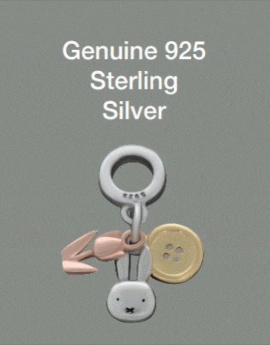 Tracelet | Zilveren Clips | Clip stopper bal nijntje | 925 Sterling Zilver | Officieel nijntje product | Met 925 Zilver Certificaat | In Leuke cadeauverpakking