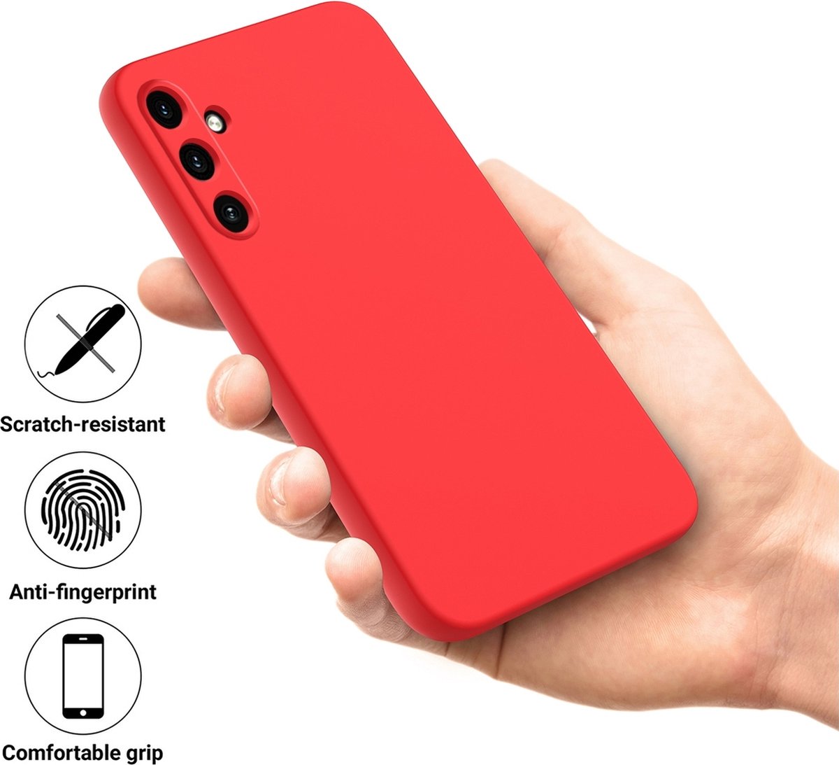 Mobigear Hoesje geschikt voor Samsung Galaxy A55 Siliconen Telefoonhoesje | Mobigear Colors Backcover | Galaxy A55 Case | Back Cover - Rood