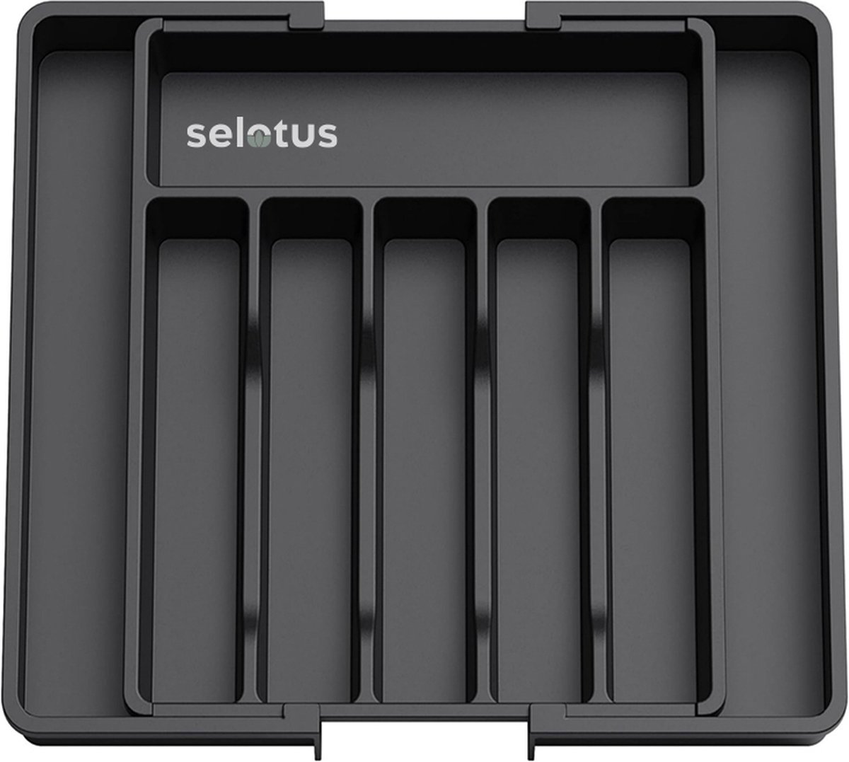 Selotus Uitschuifbare Bestekbak - 38 cm diep - Besteklade - 57 x 38 x 5 cm maximale maat - 33 x 38 x 5 minimale maat - 6 tot 8 vakken