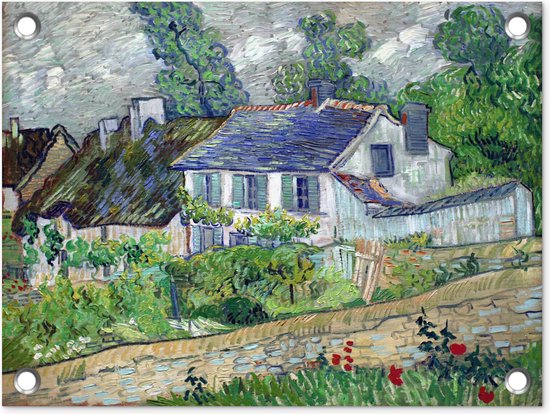 Tuin decoratie Huis in Auvers - Vincent van Gogh - 40x30 cm - Tuindoek - Buitenposter