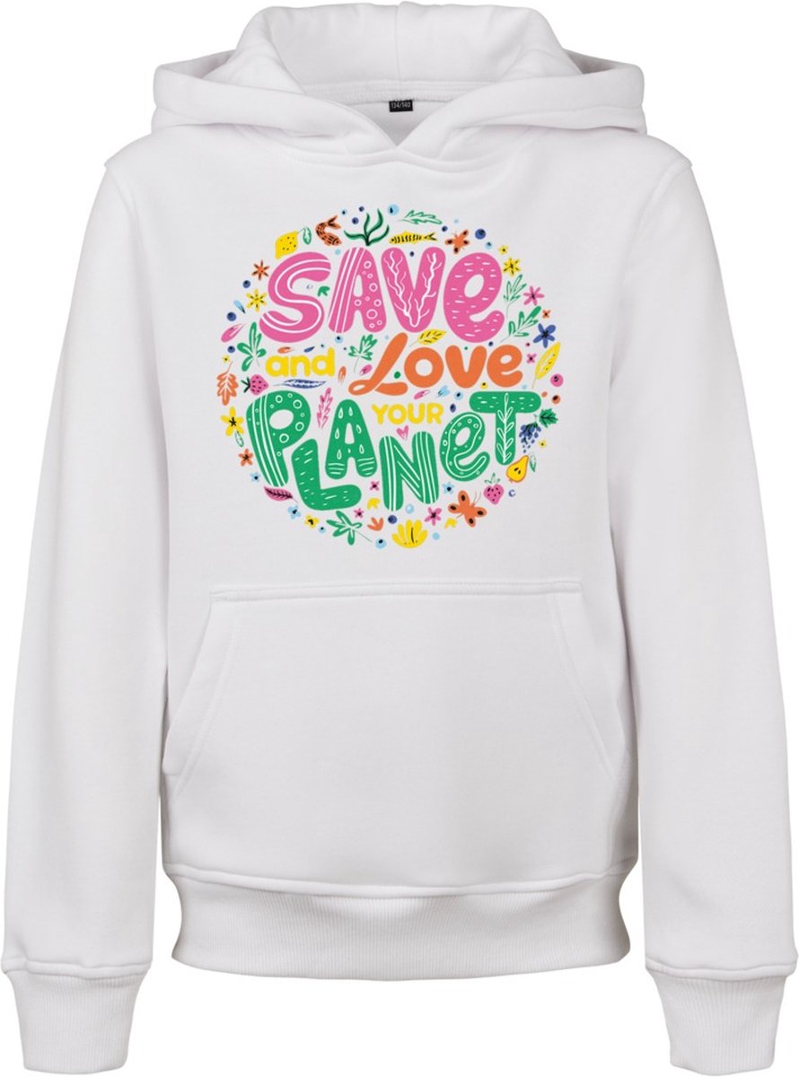 Mister Tee Save And Love Kinder hoodie/trui Kids 122/128 Wit