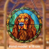 Raamhanger Raamdecoratie Cocker Spaniel - Kleurige Zonnevanger Rond Acryl met Ketting - Honden - Suncatcher Rond model 15 cm %%