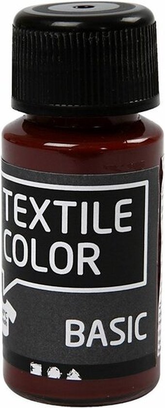 Peinture textile - Peinture pour vêtements - Marron - Basic - Couleur Textile - Creotime - 50 ml