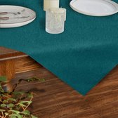 Tafelloper Lente, modern, afwasbaar, tafelloper, linnenlook, waterafstotend, voor eetkamer, party, vakantie, decoratie (blauwgroen, 110 x 110 cm)
