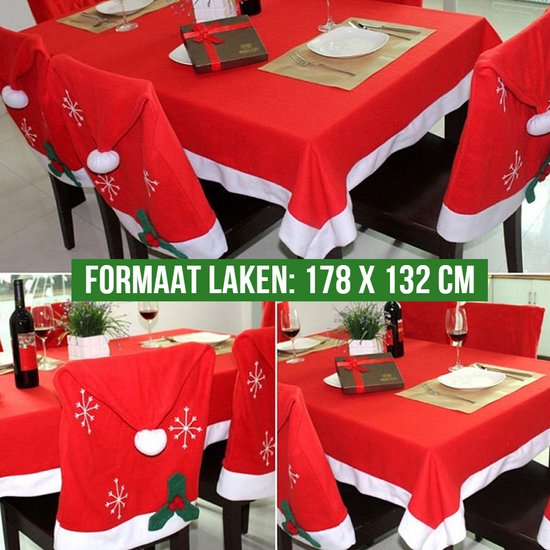 Foto: Allernieuwste rood wit kerst tafelkleed tafel decoratie xmas dinner versiering kerst tafellaken kerstkleed 178 x 132 cm rood wit