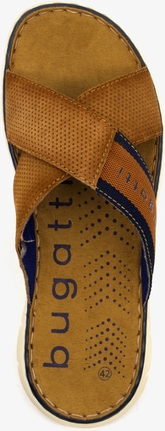 Bugatti leren heren slippers cognac - Maat 43