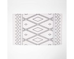Homescapes badmat boho-stijl zwart en wit, 50 x 80 cm - katoenen badmat