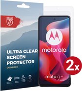 Rosso Screen Protector Geschikt voor Motorola Moto G24 | Ultra Clear Duo Pack | TPU Folie | Case Friendly Beschermfolie | 2 Stuks
