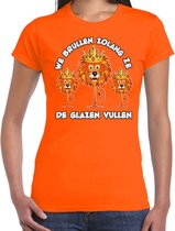 Bellatio Decorations Verkleed T-shirt voor dames - leeuwen - oranje - EK/WK voetbal supporter XS