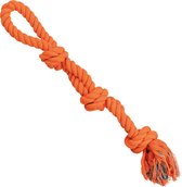 Trixie werp flostouw 3-knoop oranje 60 cm