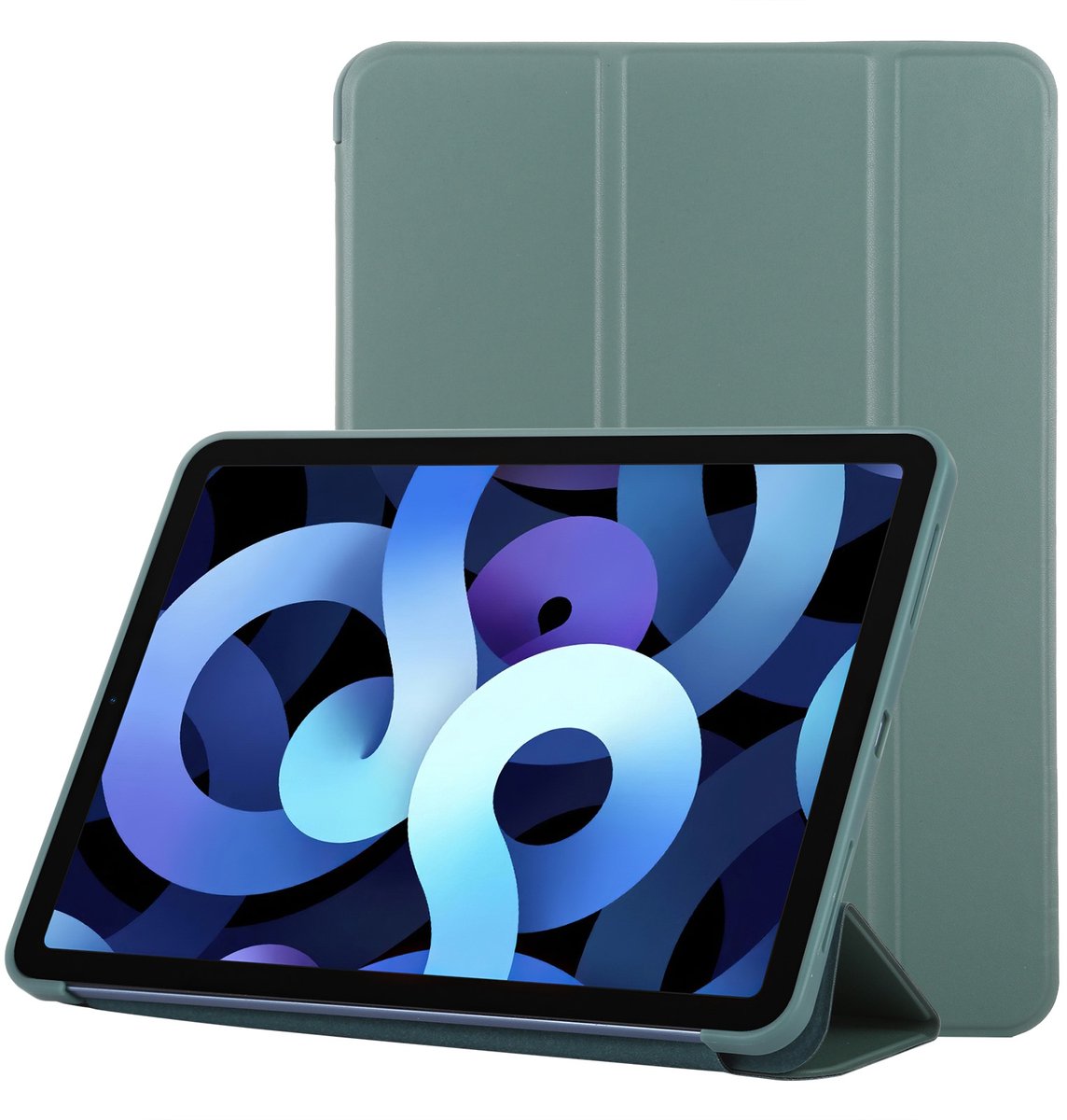 Mobigear Tablethoes geschikt voor Apple iPad Air 4 (2020) Hoes | Mobigear Tri-Fold Gel Bookcase - Groen