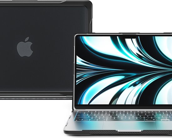 Mobigear Housse pour ordinateur portable compatible avec Apple MacBook Air 13" (2022-2024) Coque rigide pour ordinateur portable MacBook Case | Mobigear Antichoc Pro - Zwart - Modèle A2681