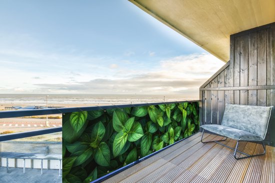Balkonscherm 300x85 cm - Balkonposter Bladeren - Planten - Groen - Klimop - Balkon scherm decoratie - Balkonschermen - Balkondoek zonnescherm